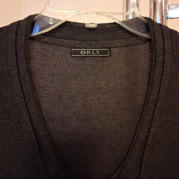 NWOT Orly Maxi V neck Long Sleeve Gray Teal Dress Cardigan Fall Winter Dresses - Picture 9 of 9